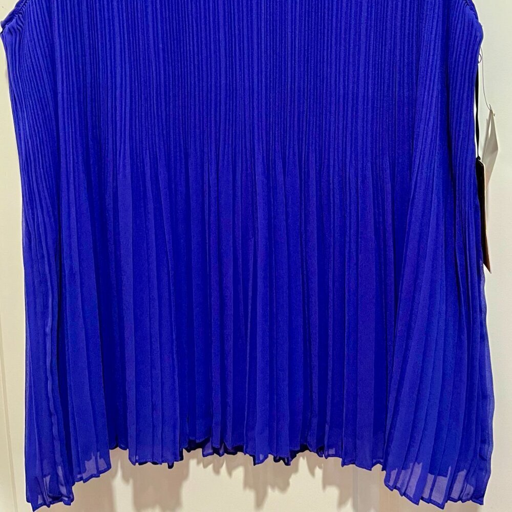 Halogen Blue Sleeveless Pleated Blouse, Women's Size 2x - Picture 5 of 13